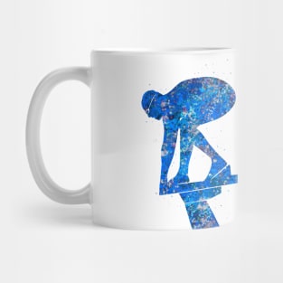 Swimmer male blue art Mug